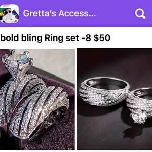 Elegant Silver Ring Set